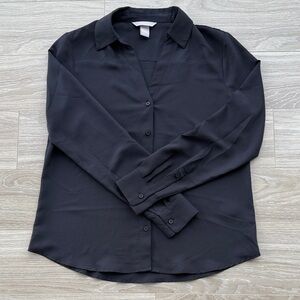 Classic Black Button-Up Blouse